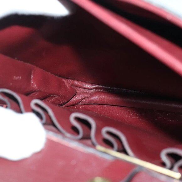CARTIER Shoulder Bag Suede Red Gold Auth bs19206 - Picture 8 of 16